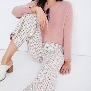 Petite Emmett Wide-Leg Crop Pants in Rainbow Windowpane